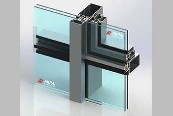 کرتین وال ترمال بریک کپ دار Caped Curtain wall
